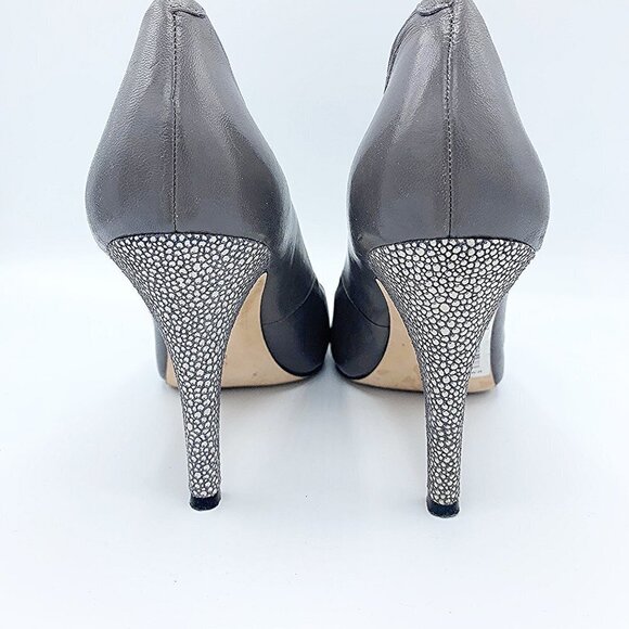 SAKS FIFTH AVE SELENA SMOKE STINGRAY LEATHER HEELS - Picture 6 of 8